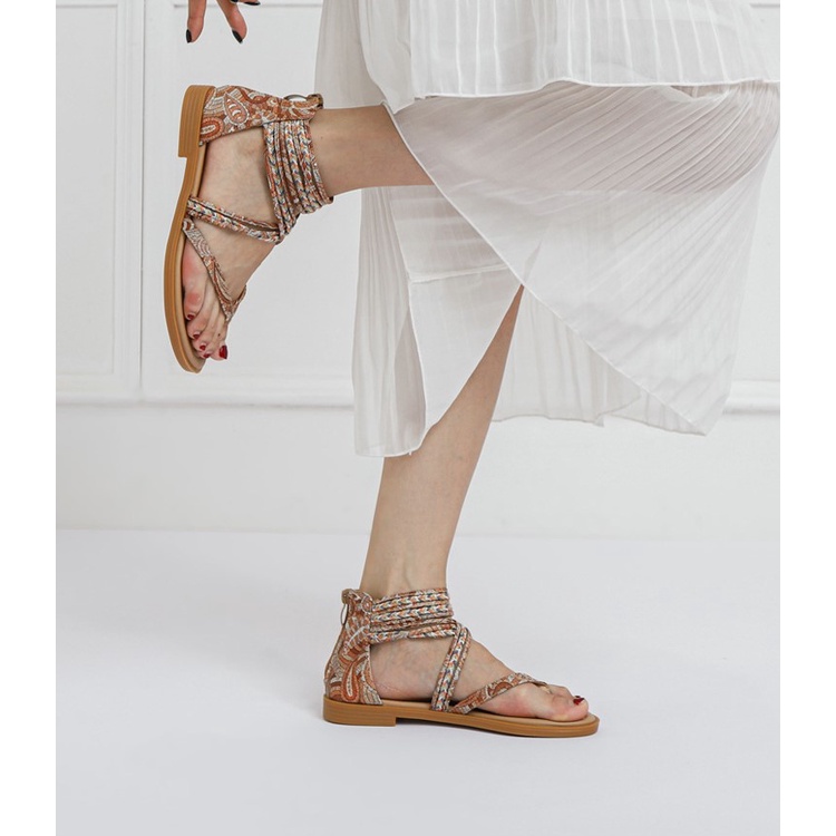 [Chính hãng XiangLV - Sẵn 36-40] Giày sandal chiến binh boho dây thổ cẩm siêu phẩm cao cấp nội địa Trung FULLBOX - N22