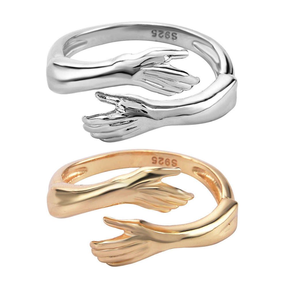 Nhẫn Đôi Thiết Kế Sáng Tạo Có Thể Điều Chỉnh Kích Cỡ S925 Yanqueens Đồ trang sức Quà tặng