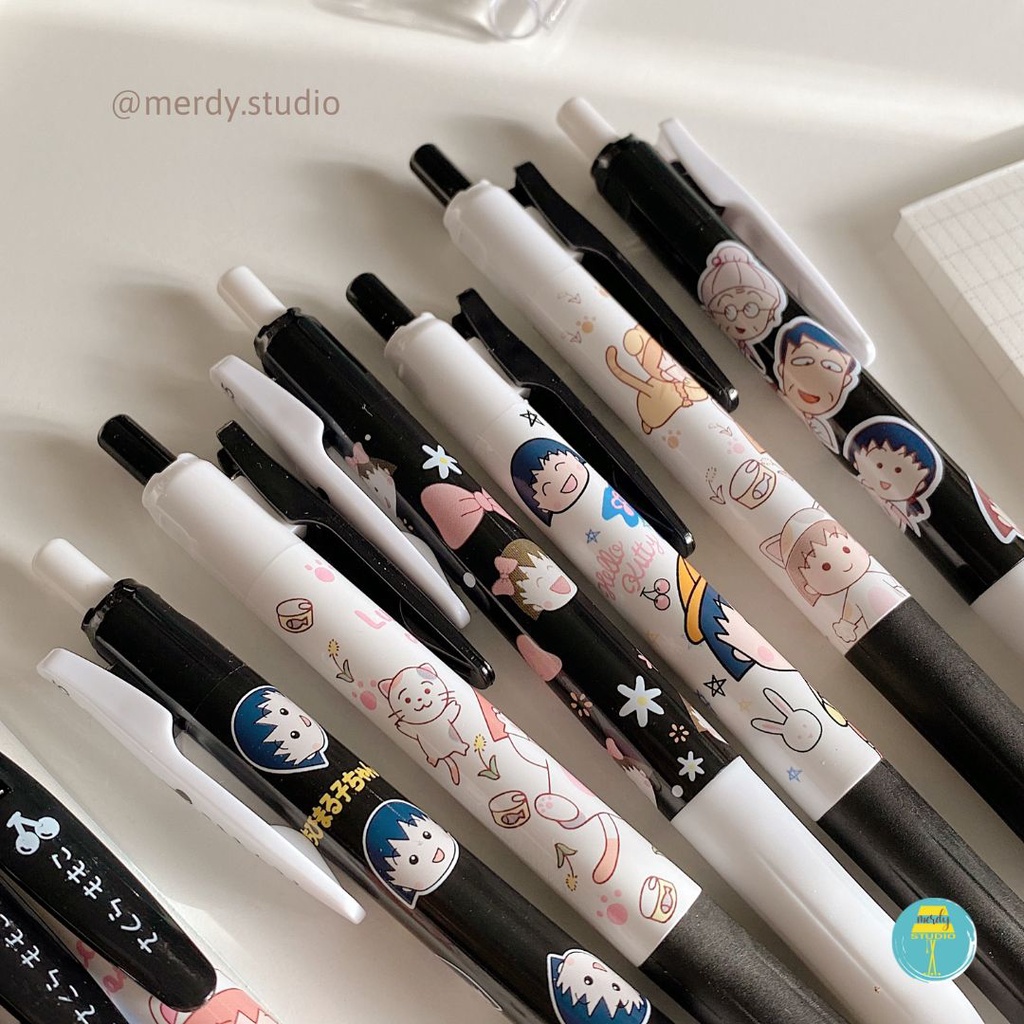 Bút bấm Chibi Maruko-chan mực đen ngòi 0.5mm