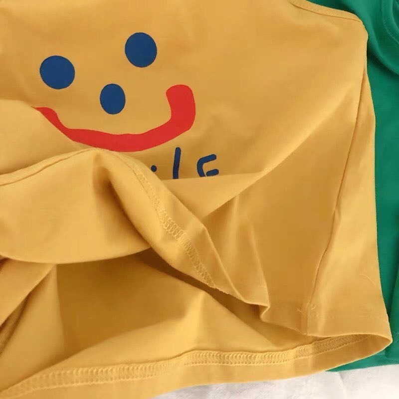 Áo Ba Lỗ Cho Bé Trai Và Bé Gái Hình Mặt Cười 100% Cotton Ken Store