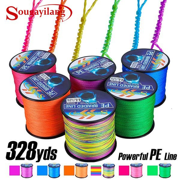 Sougayilang Fishing Line 4 Strands PE Braided 300M 6.3-32.8kg