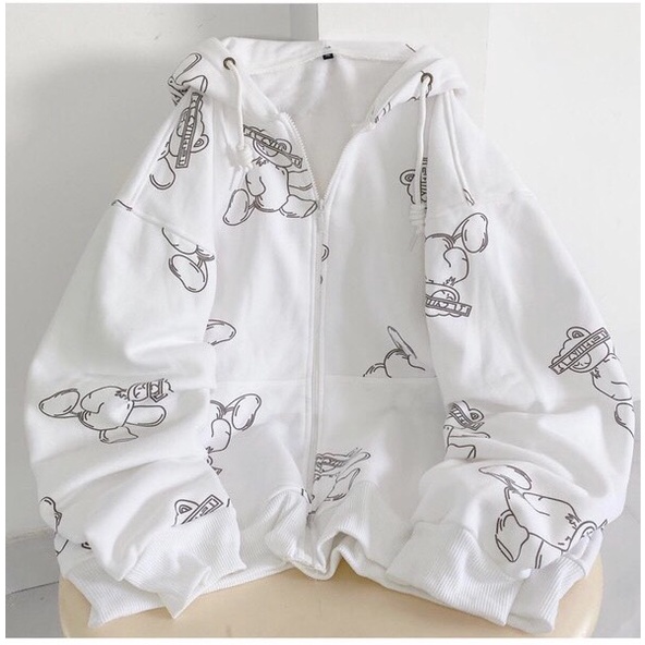 Áo khoác nỉ in hình gấu nữ Mee- Áo Sweater dáng rộng Ulzzang Hàn Quốc