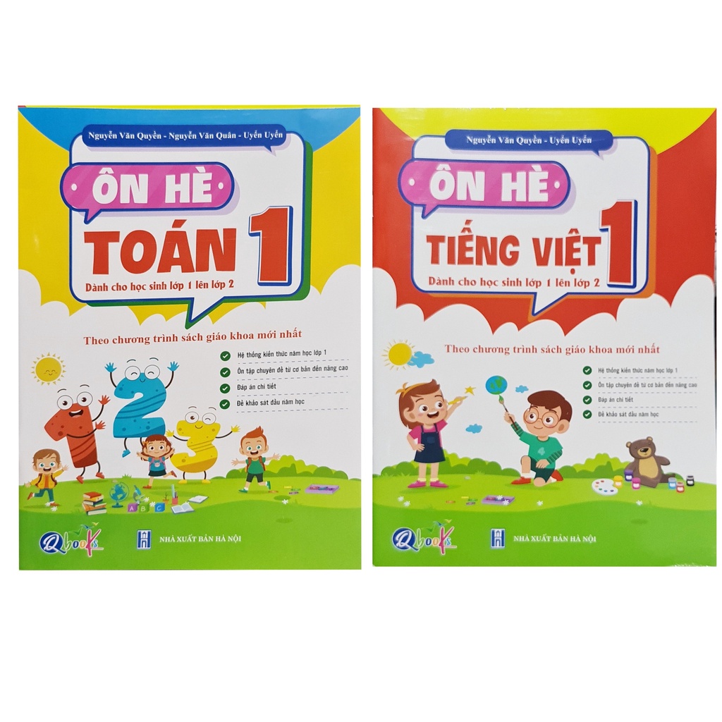 Sách - Combo Ôn hè toán 1 + ôn hè tiếng việt 1 ( dành cho học sinh lớp 1 lên lớp 2 ) theo CT sách giáo khoa mới