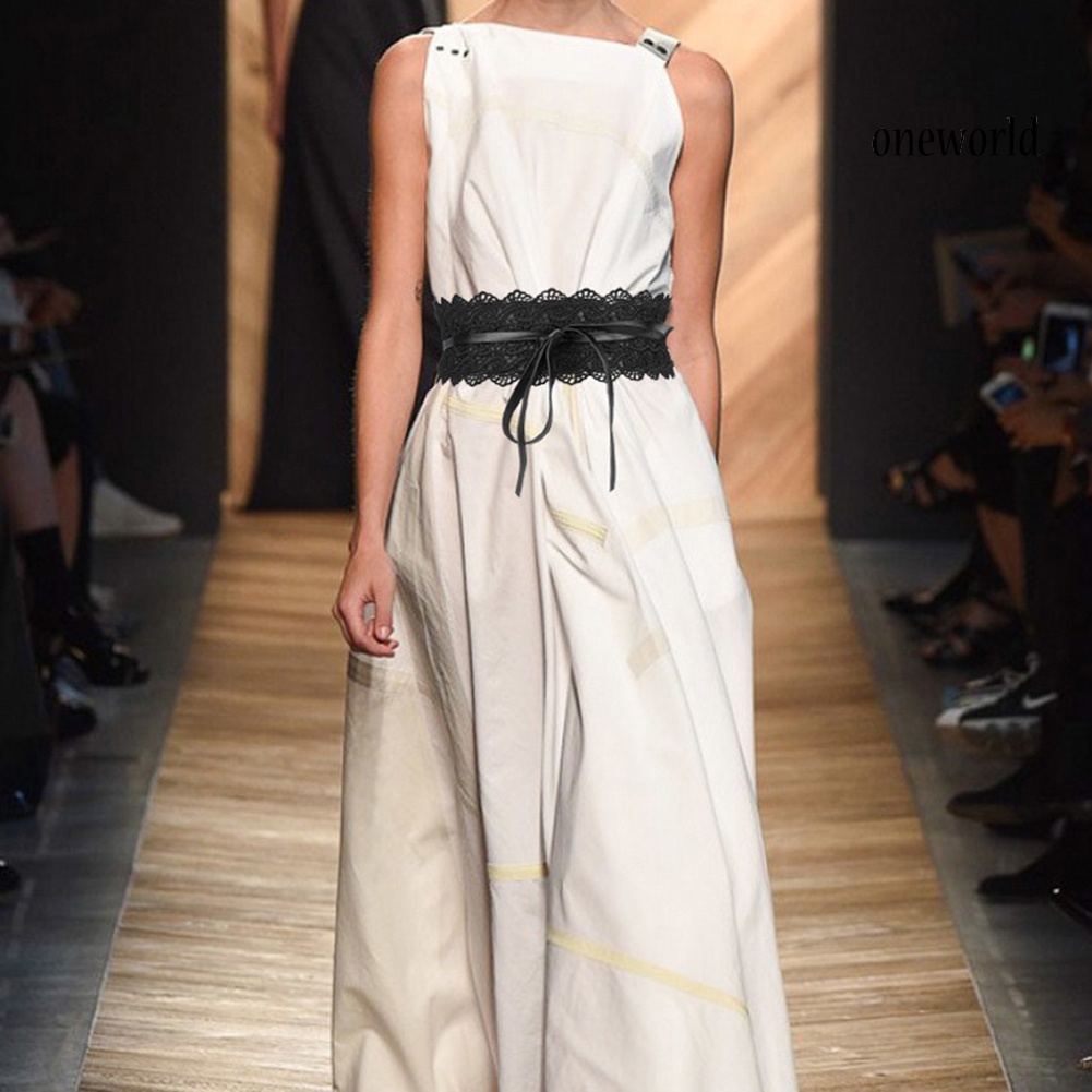 Thắt Lưng Bản Rộng Phối Ren Thời Trang Cho Nữ