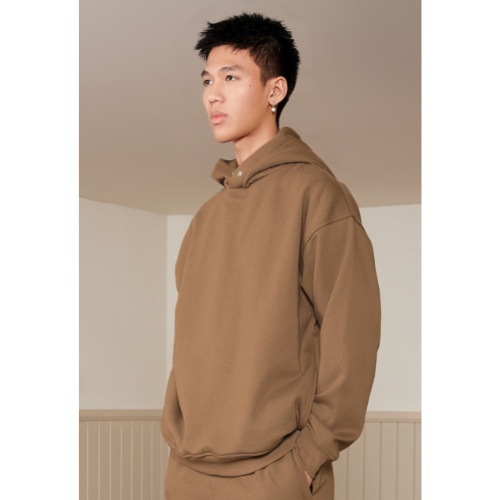 Áo hoodie trơn màu nâu Tum Machines BLANK HOODIE - Earth