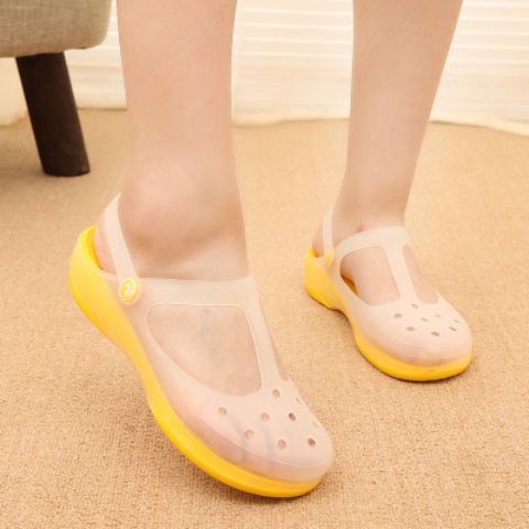 2021 Doctor Hospital Nurse Shoes Soft Bottom Shock Absorbing Anti-Slip Flat Sandals Sweater Rain Shoes Care Women's Shoe