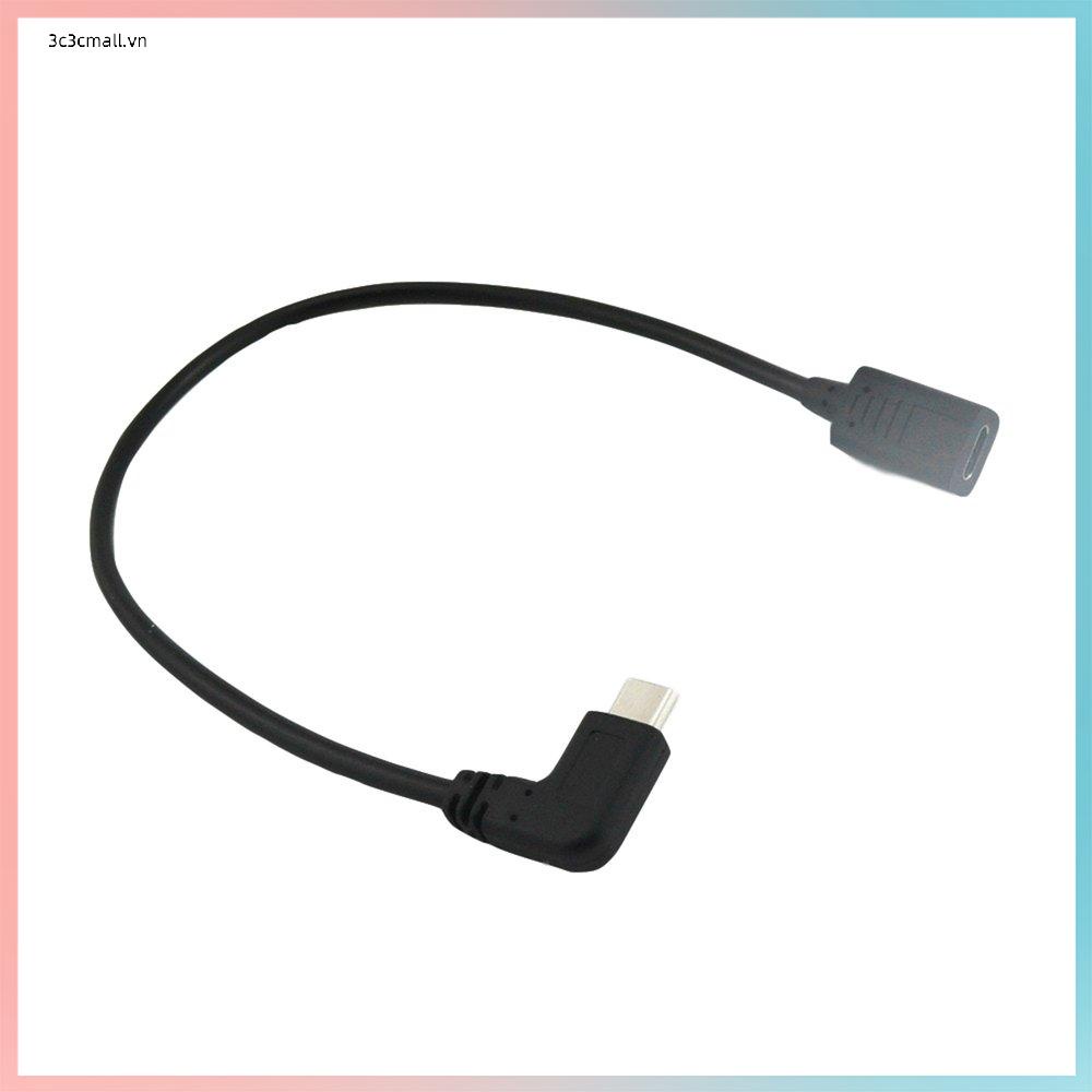 ⚡Promotion⚡0.3 Meters Reversible Design Type C USB 3.1 90 Degree Male To USB-C Female Extension Data Cable Extender Cord