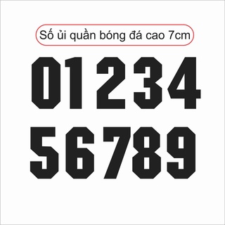 Số ủi quần bóng đá - Decal Số Ép Quần Áo Thể Thao - 4 màu Kích thước 7cm (Giá Sỉ)