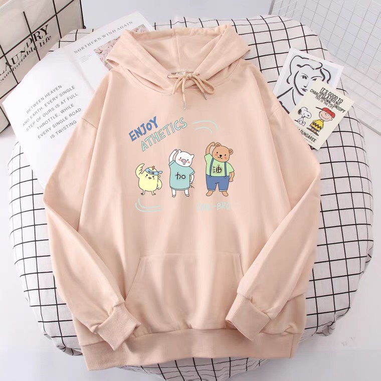 Áo Hoodie Lợn Enjoy, Áo nỉ Unisex from rộng, Chất nỉ ấm mặc không xù, thiết kế phong cách - MODY