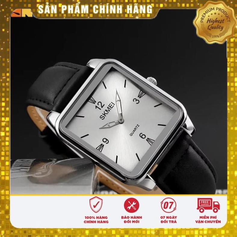 Hàng Cao Cấp - Đồng hồ Skmei - NAM -mặt vuông 1603 viền vàng đen- Hàng Nhật chính hãng - lỗi 1 đổi 1