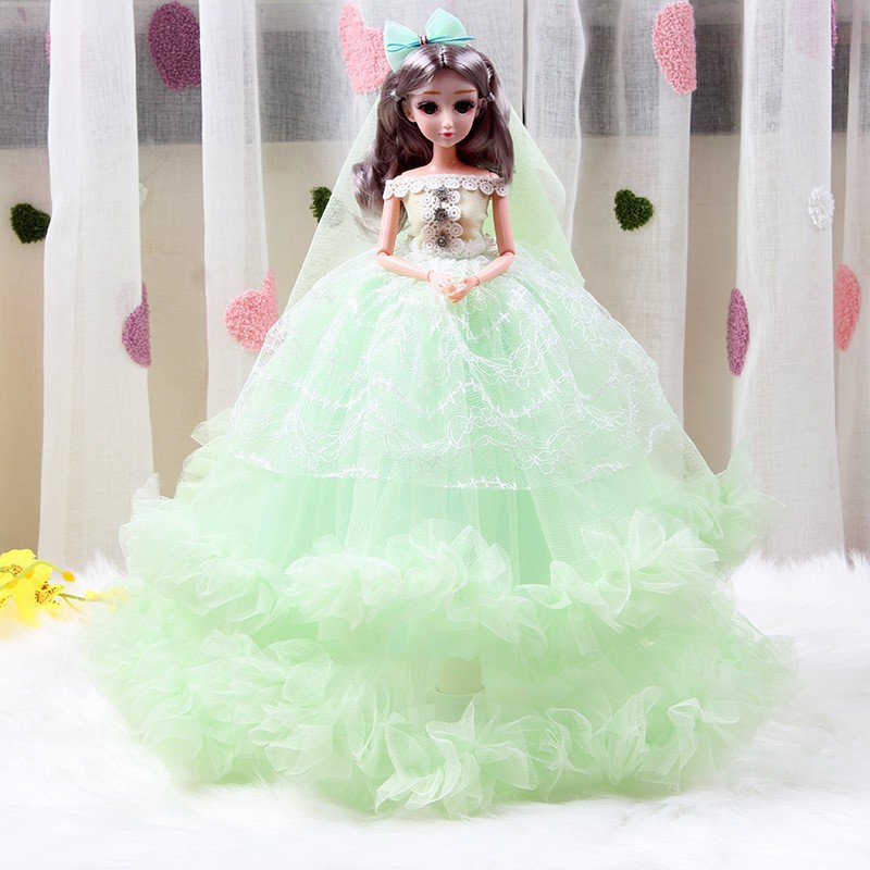 Bộ búp bê Barbie xinh đẹp 45 cm váy cưới lớn Cô gái công chúa cho trẻ em Đồ chơi quà tặng kèm hộp