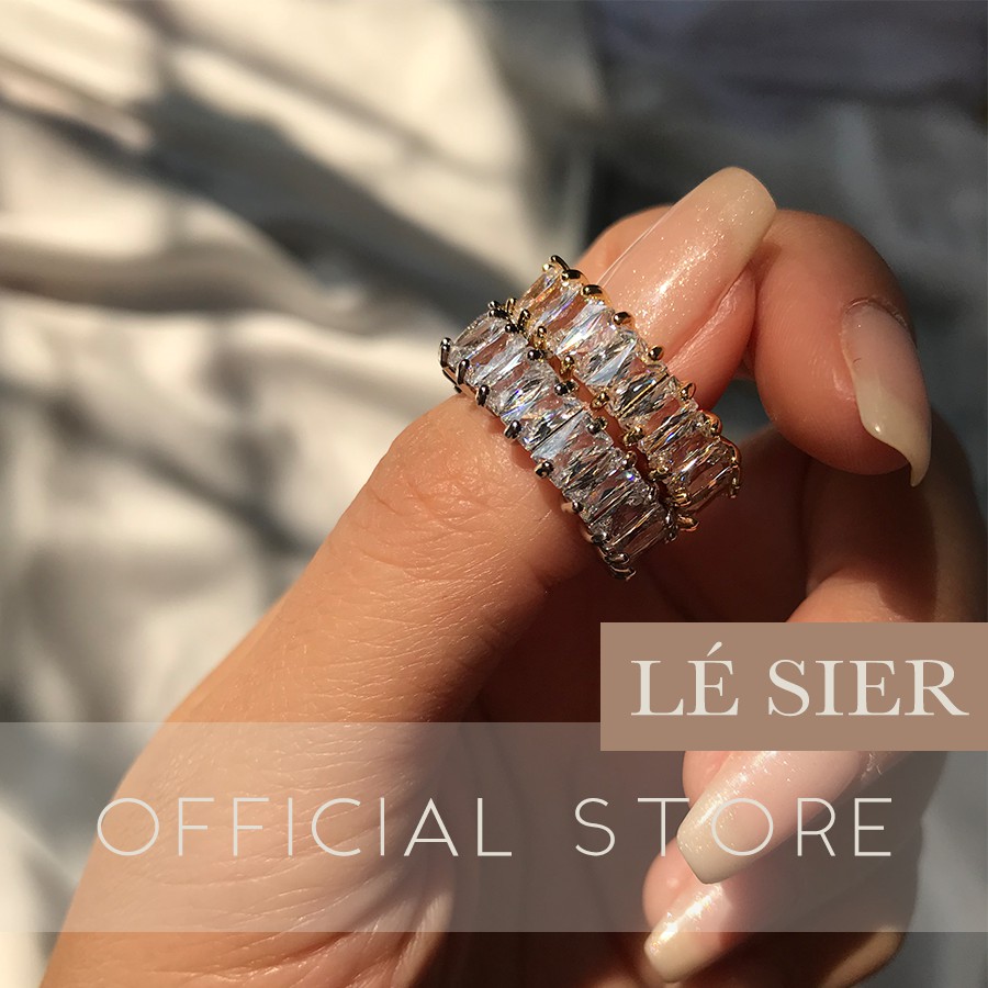 Nhẫn nữ Lé Sier đá Zircon tự nhiên lấp lánh dự tiệc