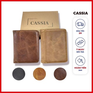 Ví nam da bò gấp đôi cassia mã cas 101
