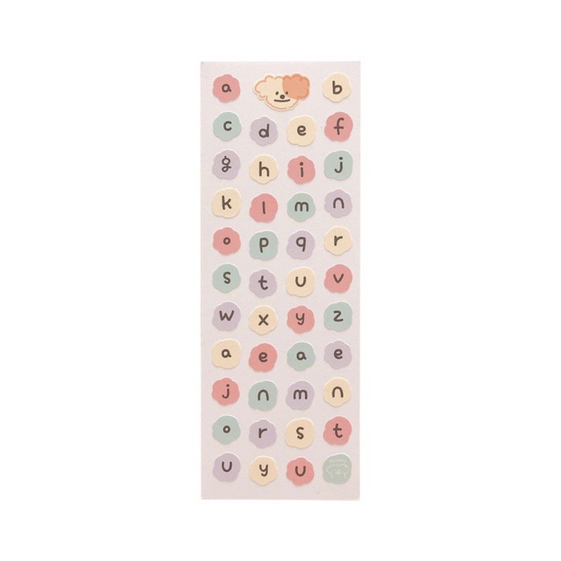 1 Tấm Nhãn Dán Họa Tiết Chữ Cái Tiếng Anh Hoạt Hình Dễ Thương Trang Trí Sổ Tay DIY