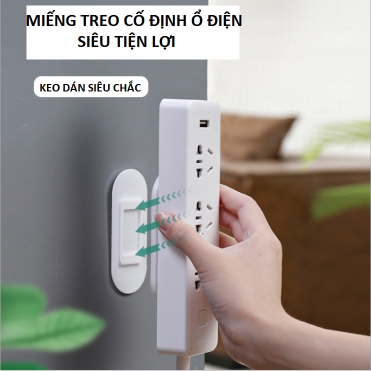 Miêng dán tường treo ổ cắm điện,cục phát wifi | Móc dán tường treo ổ điện siêu bền,tiện dụng / Miếng DÁN TRẮNG