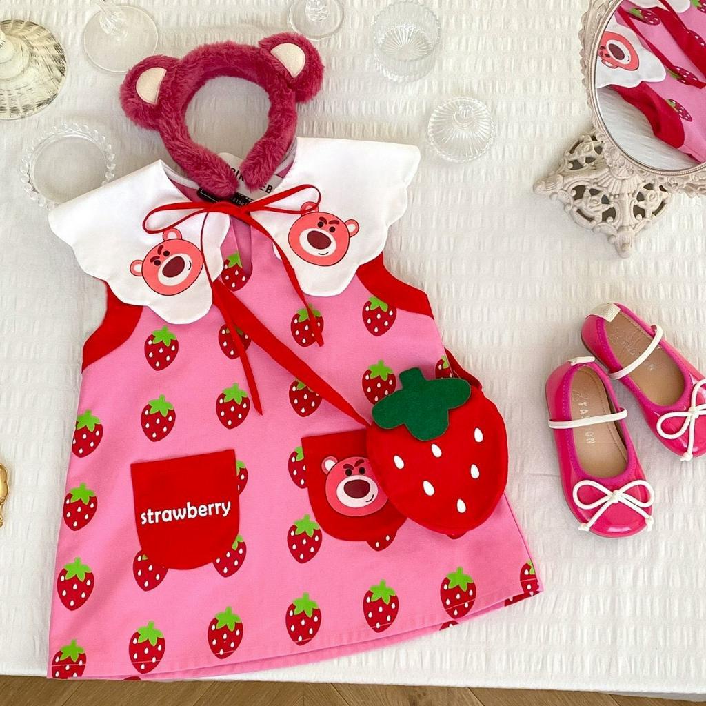 VÁY HỒNG GẤU DÂU A1091 - MALWEE OFFICIALSTORE