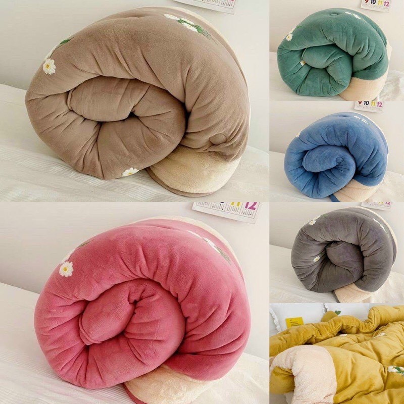 CHĂN LÔNG THỎ THÊU HOA - HÀNG NHẬP KHẨU NẶNG 4,5KG SIÊU ẤM ÊM