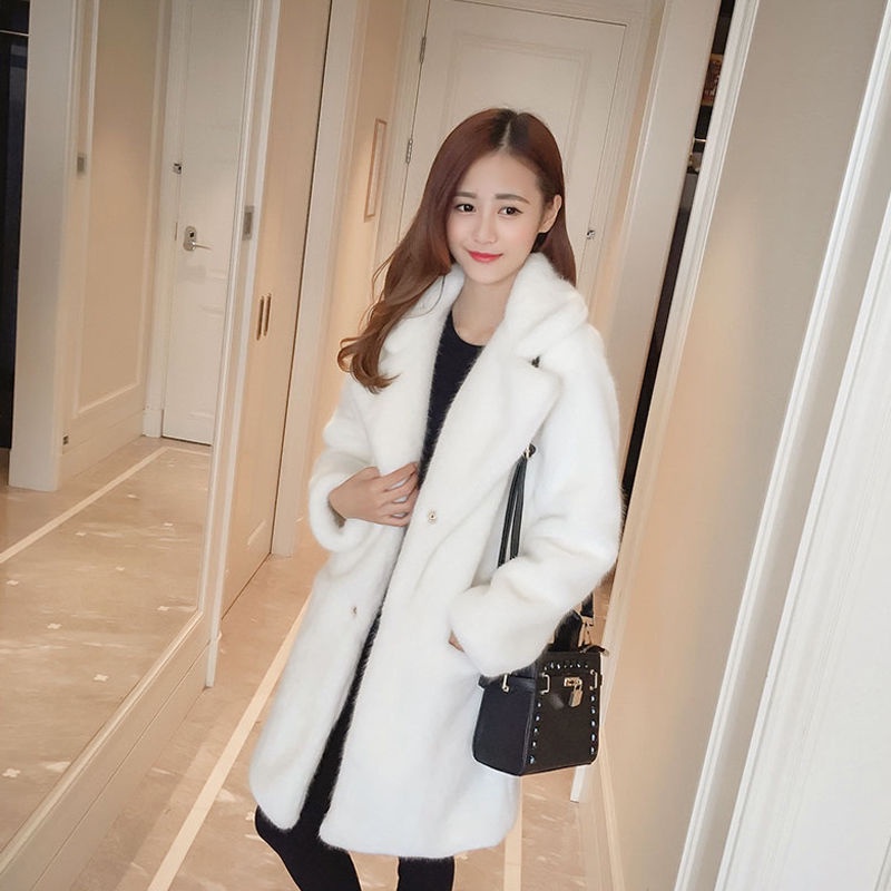 Áo Khoác Giả Lông Chồn Dáng Dài/Dài Ấm Áp Thời Trang Mùa Đông Mới