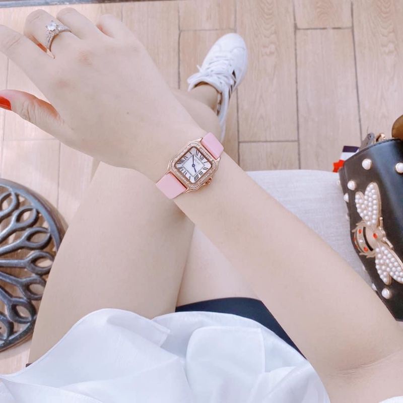 Đồng Hồ Nữ Panmila 0562 mặt vuông thanh lịch đơn giản, hàng chính hãng siêu bền