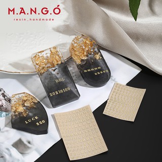 Sticker chữ cái và số dán trang trí resin sáng tạo tiện lợi