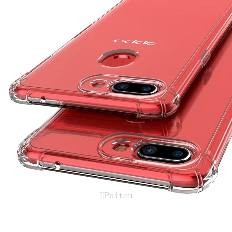 Oppo A12e Reno 2F Realme C12 C15 C11 C3 5i 5 3 Pro A7 A5s A3s R17 F9 F7 F5 F1s F3 Plus Ốp điện thoại trong suốt chống rơi vỡ cho