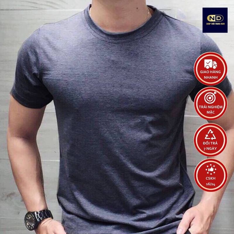áo thun nam cổ tròn- ND shop Thời trang nam - áo thun tay ngắn, chất cotton bề mặt vải mềm - áo nam full size | BigBuy360 - bigbuy360.vn