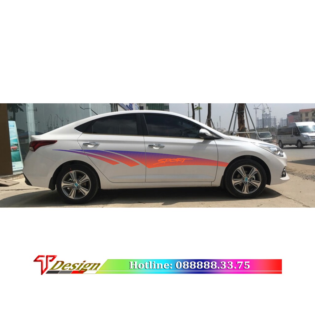 Tem trang trí xe Honda, xe Madza, tem xe mẫu mới WRAP21, decal dán sườn xe KT 270x28cm