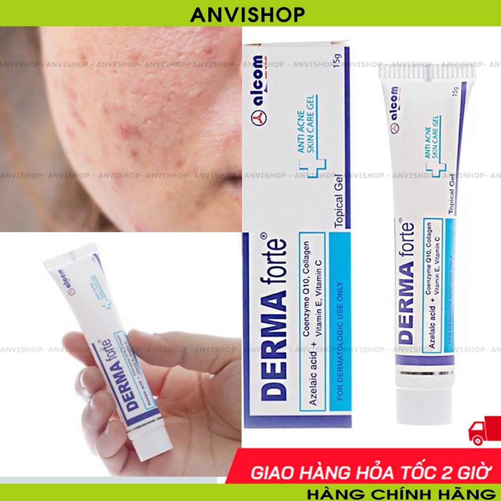Derma Forte Gel 15g Bản Thường &amp; Advanced Kem Chấm Mụn Trứng Cá/ Giảm Thâm/Đầu Đen/Mụn Ẩn/Mờ Sẹo Chính Hãng