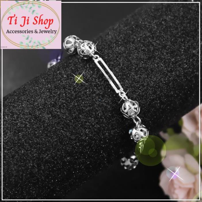 LẮC TAY NỮ TRÁI CHÂU INOX CÁCH ĐIỆU - đẹp, không đen,