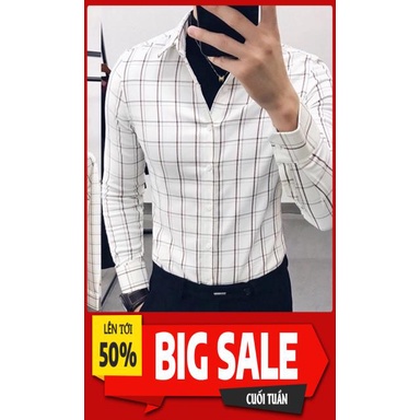 SIÊU SALE Áo sơmi kẻ caro nam dài tay MANGO cao cấp - mẫu mới 2018 - kiểu dáng slim, chất dầy đẹp co giãn nhẹ. Ảnh thật