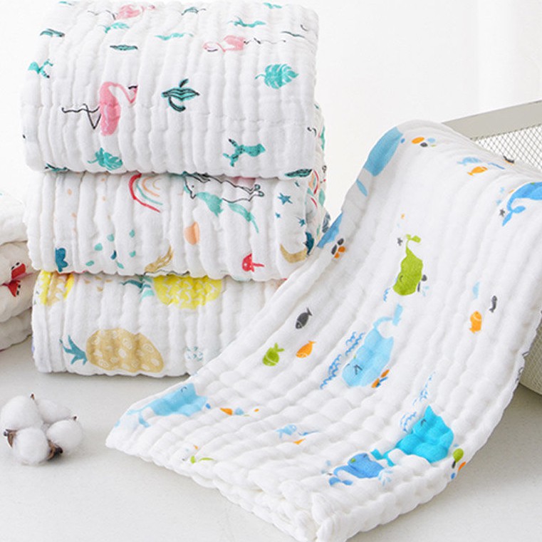 Large cotton bath towel with 6 layers of gauze, newborn wrapped towel, super soft and super absorbent