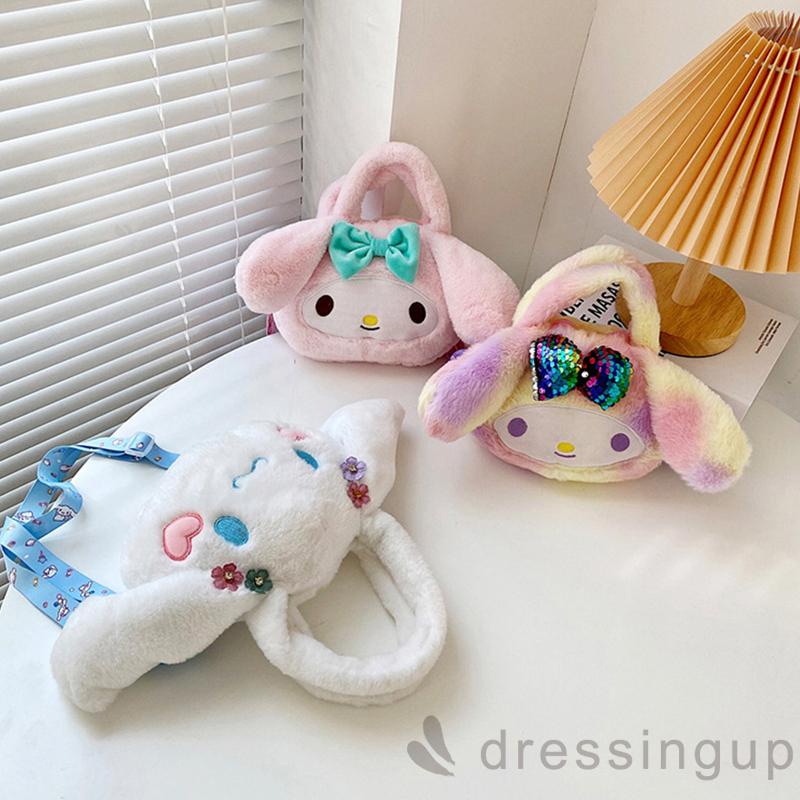 Túi đeo chéo vai hình chú chó/thỏ hoạt hình nhồi bông dễ thương xinh xắn cho nữ