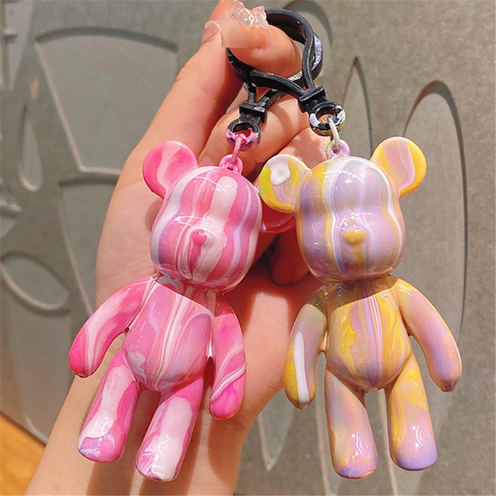 Móc Khóa Hình Gấu Graffiti Diy Dễ Thương Sáng Tạo