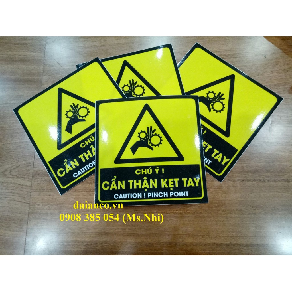 [HCM] KHUYẾN MÃI Combo 3 tấm decal dán nội dung cần thận kẹt tay''- KT 20x20cm- Hình thật, hàng sẵn