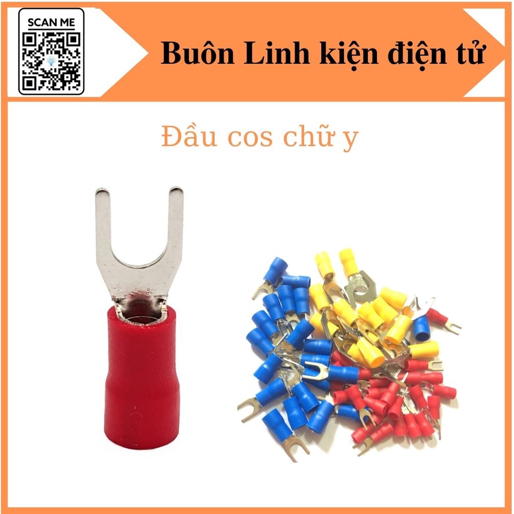 Bộ 100 đầu cos chữ y  nối dây điện SV 2-4,SV 2-3, SV 2-5, SV2-6. cos đấu contactor