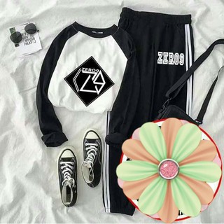Sét bộ quần áo ZERO9 nhóm nhạc vpop phối tay raplang quần sọc thể thao in theo yêu cầu