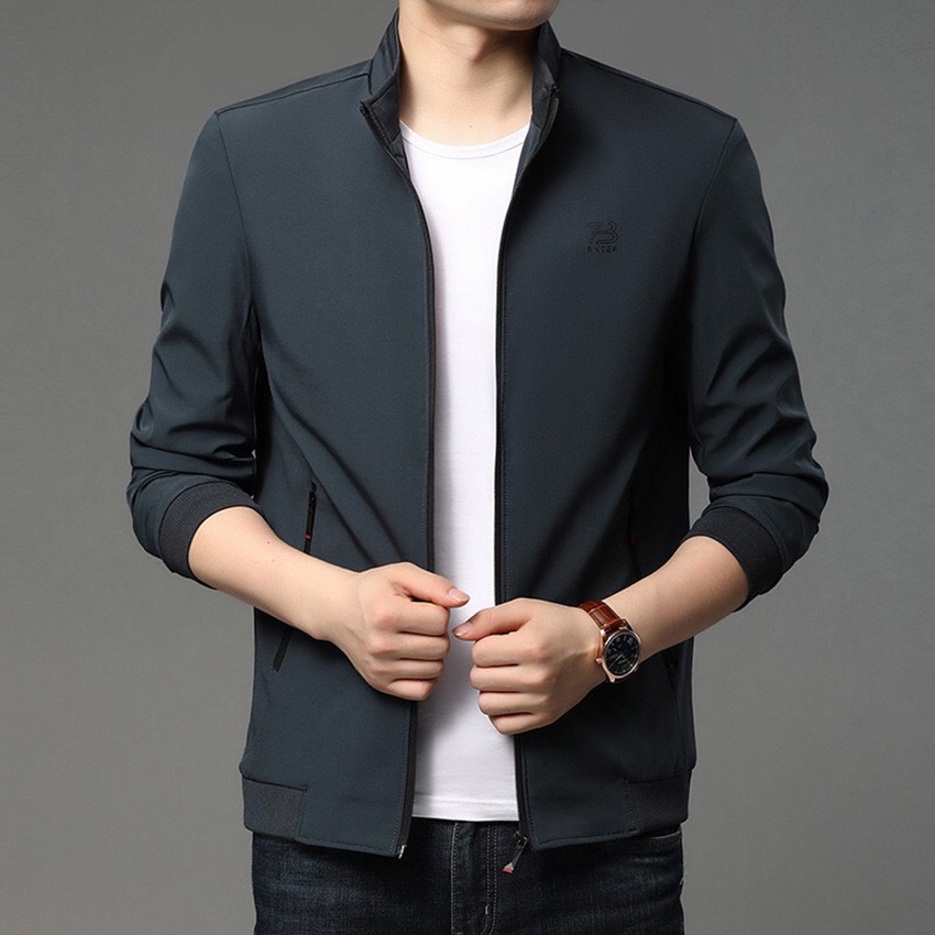 Áo Khoác Dù Nam Phong Cách Hàn Quốc, Kiểu Dáng Trước Ngực Có Thêu Logo