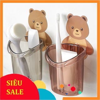 Cốc Gấu Dán Tường Đựng Bàn Chải Đánh Răng _VinetShop