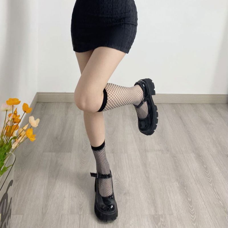 Xixi Tất Lưới Nhỏ Viền Ren Phong Cách Harajuku Ngọt Ngào Cho Nữ