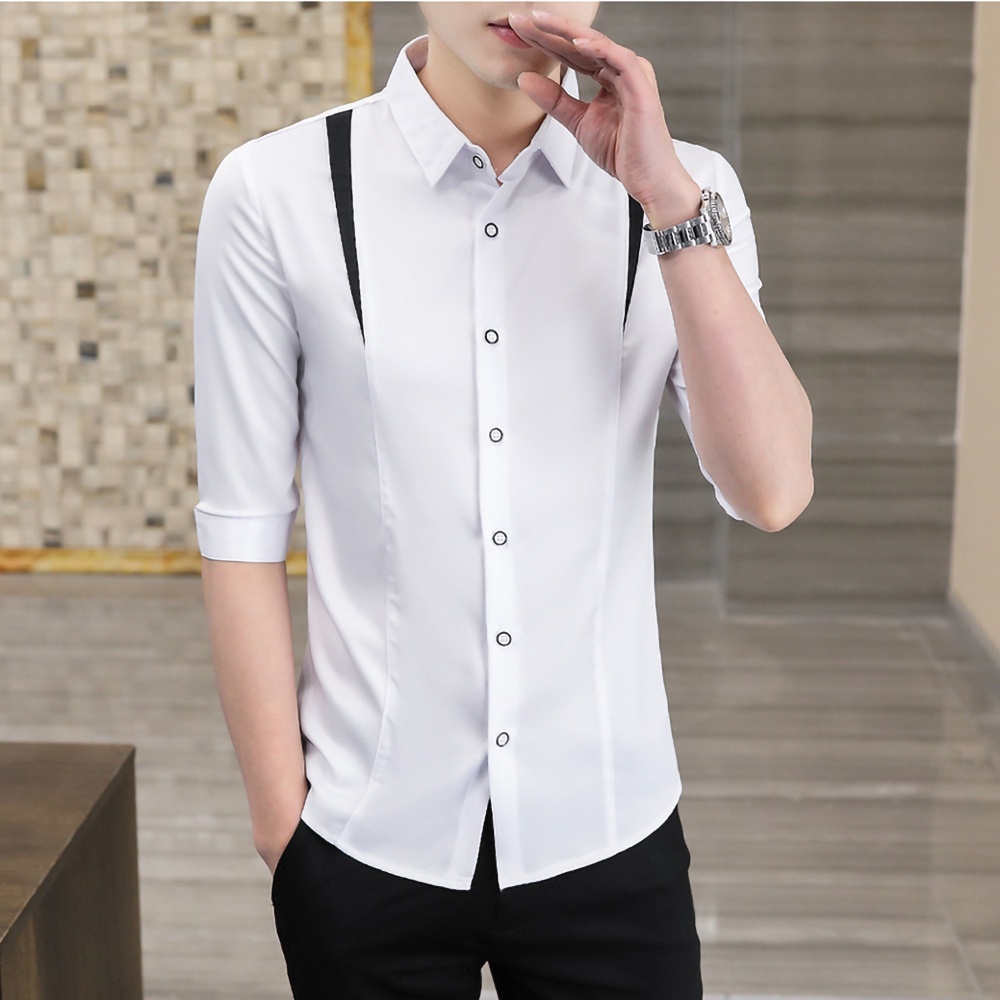 Áo sơ mi nam, Áo sơ mi nam tay lửng phối màu 2 bên nam tính, trẻ trung, bắt mắt,thu hút cái nhìn từ đối phương h46