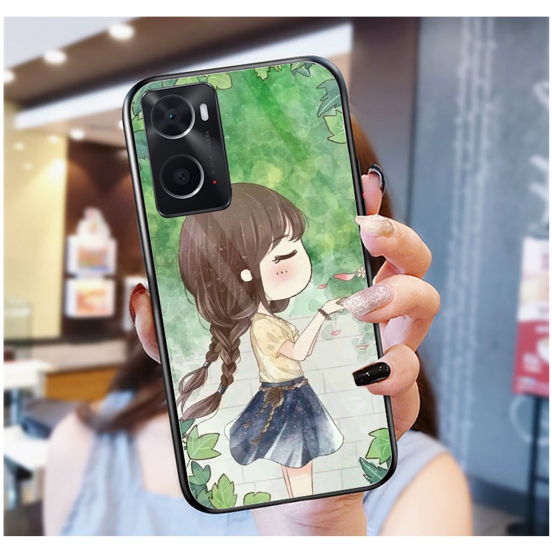Ốp Lưng OPPO A76, A77s ,A96, A57 mặt kính cường lực cao cấp