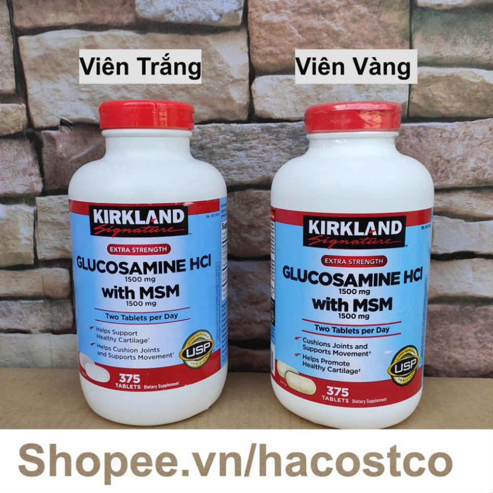 DUY NHAT HÔM NAY Viên uống Kirkland Signature Glucosamine HCL 1500mg With MSM 1500mg 375 viên - Glucosamin DUY NHAT HÔM 