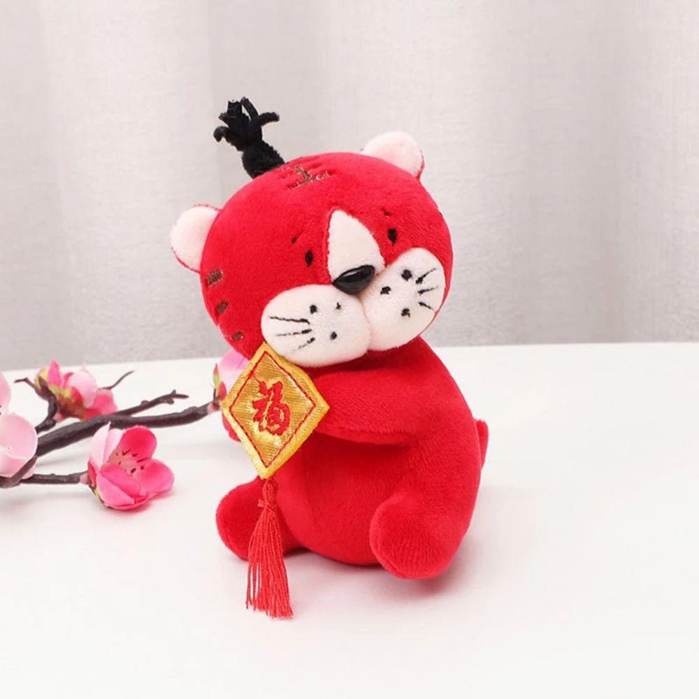 Thú Nhồi Bông Hình Con Hổ 10cm Mềm Mại Dễ Thương Gắn Móc Khóa Ba Lô / Túi Xách