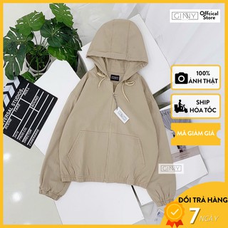 Áo Khoác Kaki Nón Basic Phiên Bản Màu Kem