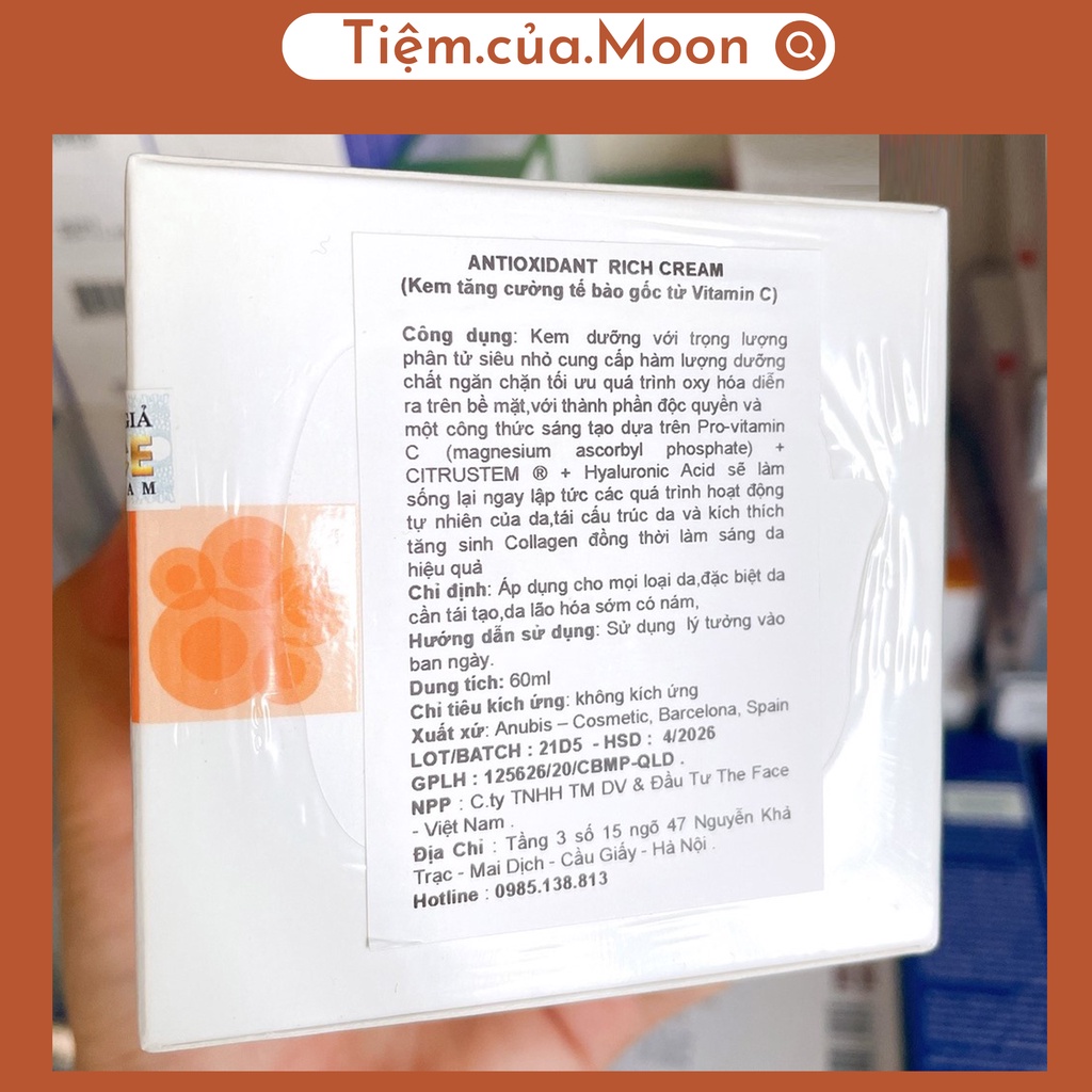 Kem vitamin C làm sáng da và chống lão hóa Antioxidant Rich Cream PolivitaminC Anubis 60ml