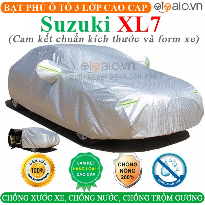 Bạt phủ xe ô tô Suzuki XL7 3 Lớp Cao Cấp Chống Nắng Nóng Chống Nước Chống Cháy Chống Bụi - OTOALO