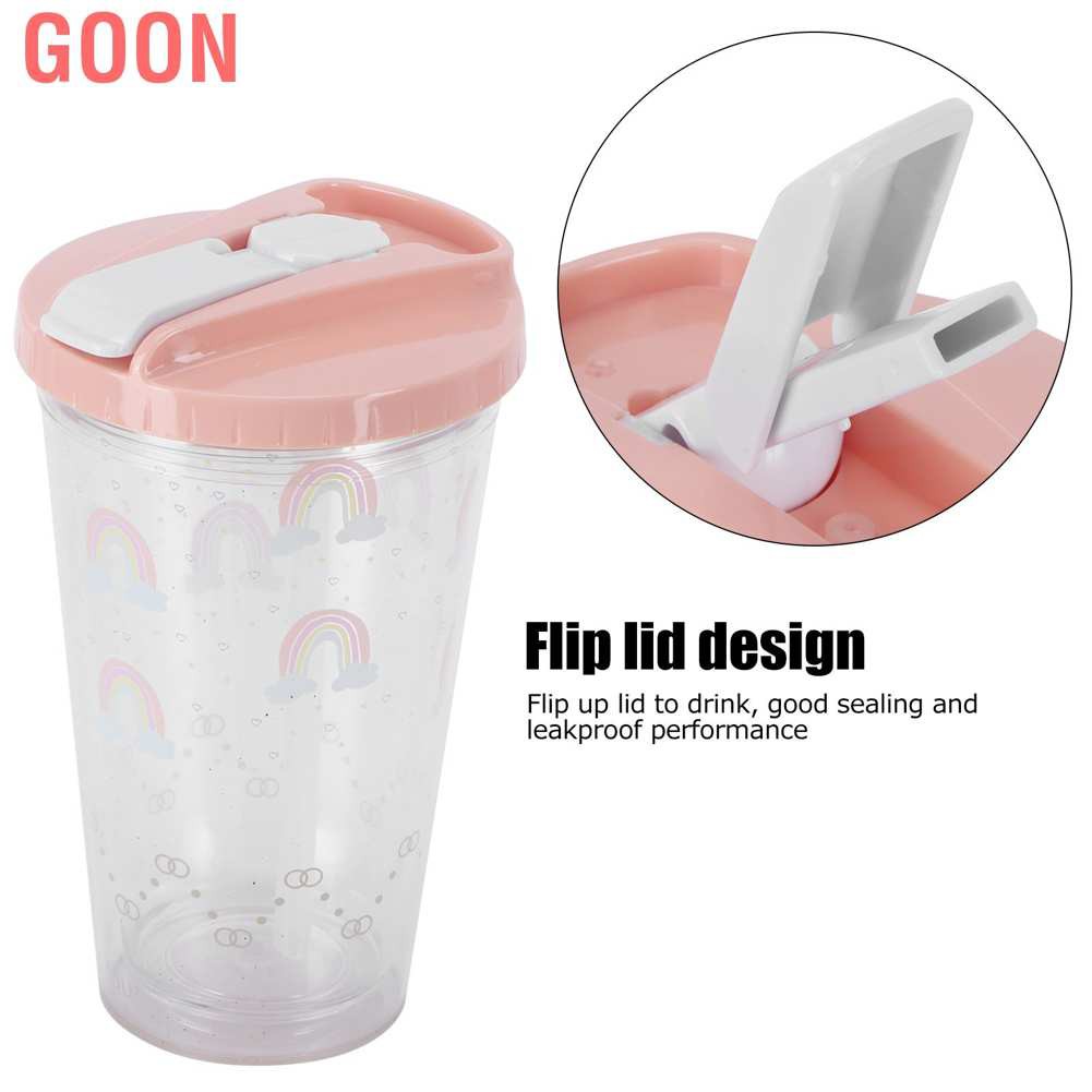 Goon Cốc Uống Nước Hai Lớp Kèm Ống Hút Thiết Kế Sáng Tạo Tiện Dụng Cho Gia Đình / Văn Phòng