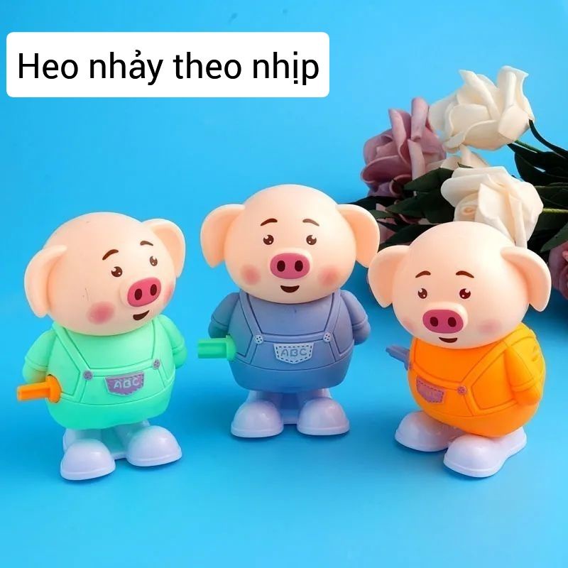 Đồ chơi trẻ em bé gái bé trai MINI 92 chạy cót Đồ chơi trẻ con heo pig nhảy theo nhịp