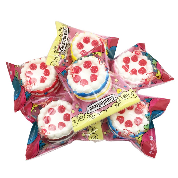 Squishy Lớn JUMBO Hình bánh kem 6 dâu nhiều màu Đồ Chơi Xốp Giảm Stress Hình mềm mịn dễ Thương đàn hồi Cho Bé