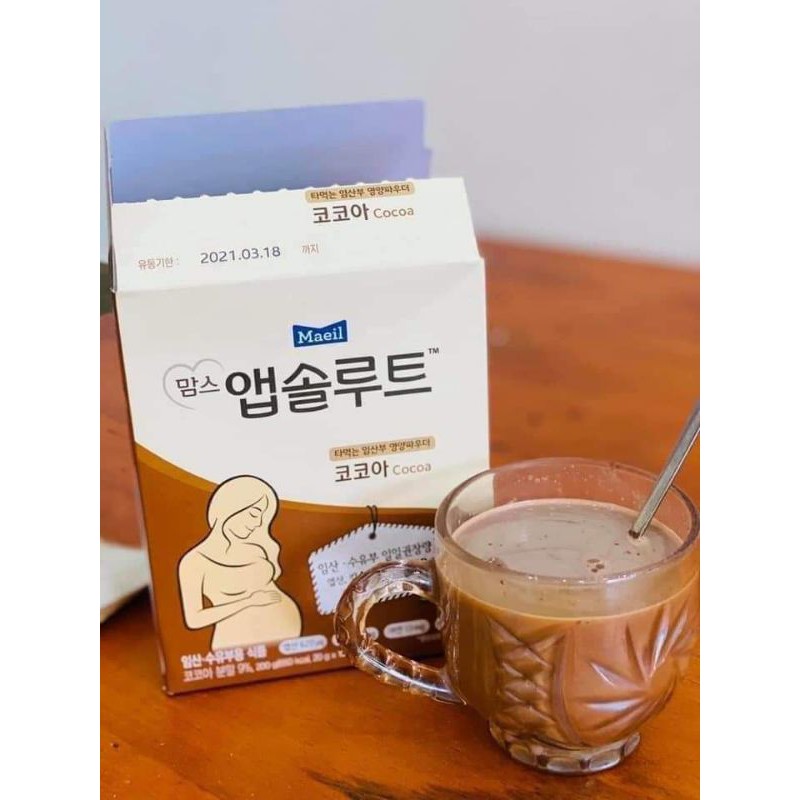 Sữa bầu Hàn quốc vị socola & vị bí đỏ Maeil 20g date 2021